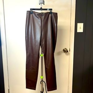 Banana Republic, Chocolate brown, faux leather leggings. Size small, run medium